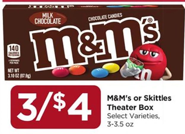 M&M's or Skittles Theater Box