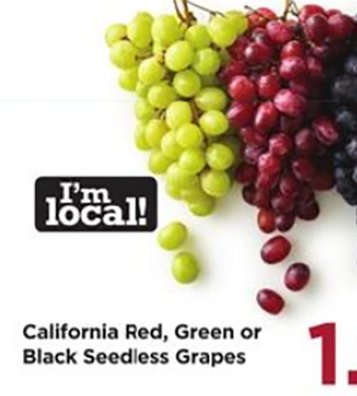 California Red, Green or Black Seedless Grapes