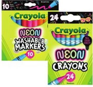 Crayola Neon Crayons, Markers or Colored Pencils