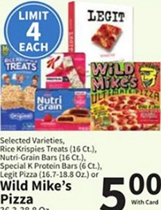 Nutri Grain, Legit, Wild Mike's Pizza