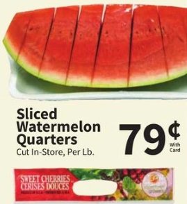 Sliced Watermelon Quarters