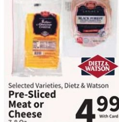 Selected Varieties, Dietz & Watson Pre-Sliced Meat or Cheese