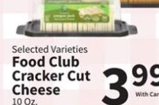 Selected Varieties Food Club Cracker Cut Cheese