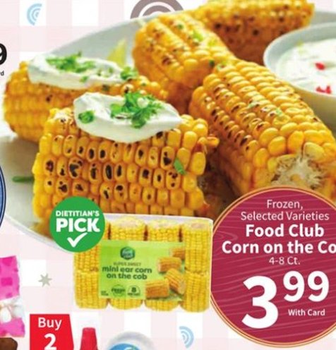 Frozen, Selected Varieties Food Club Corn on the Cob