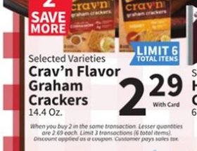 Selected Varieties Crav'n Flavor Graham Crackers
