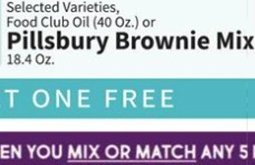 Selected Varieties, Food Club Oil (40 Oz.) or Pillsbury Brownie Mix
