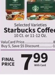 Selected Varieties Starbucks Coffee