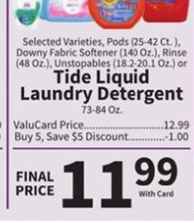 Selected Varieties, Pods (25-42 Ct.), Downy Fabric Softener (140 Oz.), Rinse (48 Oz.), Unstopables (18.2-20.1 Oz.) or Tide Liquid Laundry Detergent