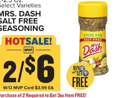 MRS. DASH SALT FREE SEASONING