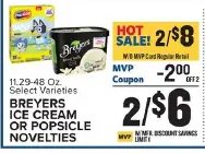 BREYERS ICE CREAM OR POPSICLE NOVELTIES