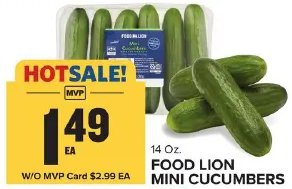 FOOD LION MINI CUCUMBERS