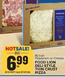 Food Lion Deli Style Thin Crust Pizza