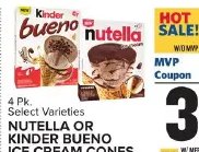 NUTELLA OR KINDER BUENO ICE CREAM CONES