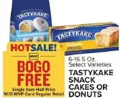 TASTYCAKE SNACK CAKES OR DONUTS