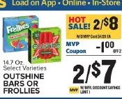 OUTSHINE BARS OR FROLLIES