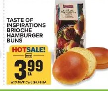 TASTE OF INSPIRATIONS BRIOCHE HAMBURGER BUNS