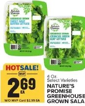 NATURE'S PROMISE GREENHOUSE GROWN SALADS