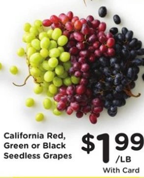 California Red, Green or Black Seedless Grapes