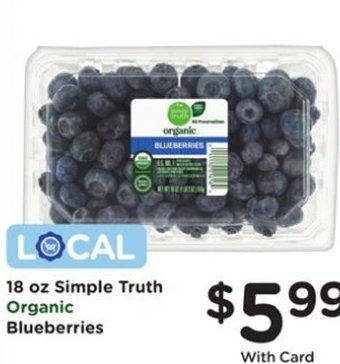 18 oz Simple Truth Organic Blueberries