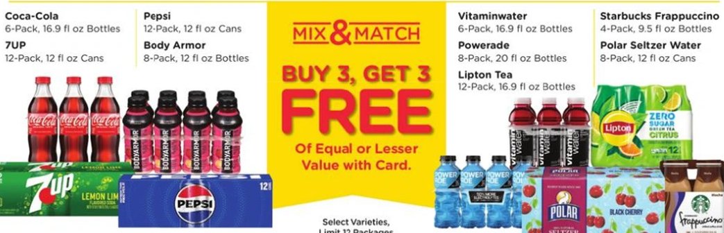 Coca-Cola, Pepsi, 7UP, Body Armor, Vitaminwater, Starbucks Frappuccino, Polar Seltzer Water, Lipton Tea