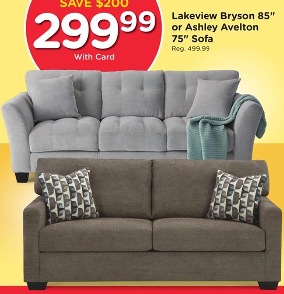 Lakeview Bryson 85" or Ashley Avelton 75" Sofa