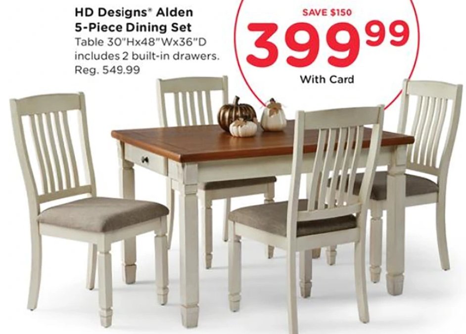 HD Designs Alden 5-Piece Dining Set
