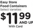 Rubbermaid Easy Store Food Containers
