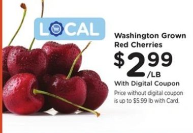 Washington Grown Red Cherries