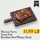 Thomas Farms Grass Fed Boneless Beef Ribeye Steak