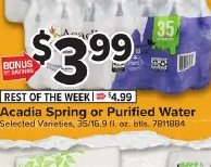 Acadia Spring or Purified Water