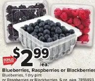 Blueberries, Raspberries or Blackberries