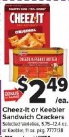 Cheez-It or Keebler Sandwich Crackers