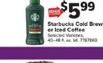 Starbucks Cold Brew or Iced Coffee