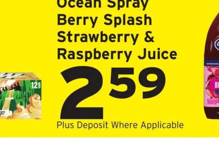 Ocean Spray Berry Splash Strawberry & Raspberry Juice