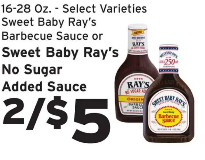 Ray's Barbecue Sauce or Sweet Baby Ray's No Sugar Added Sauce