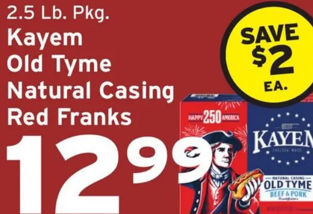Kayem Old Tyme Natural Casing Red Franks