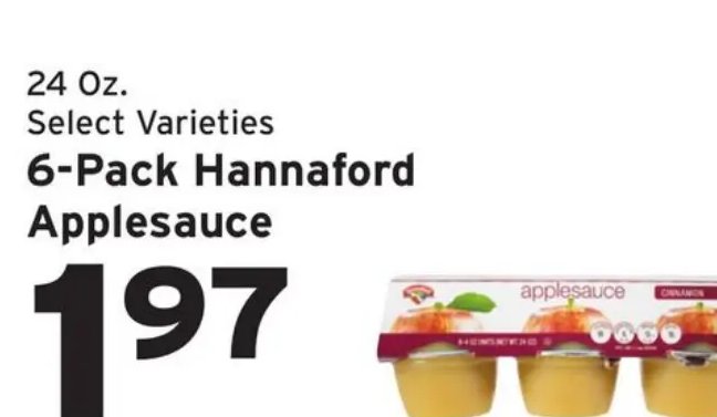 6-Pack Hannaford Applesauce