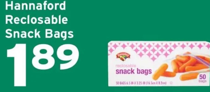 Hannaford Reclosable Snack Bags