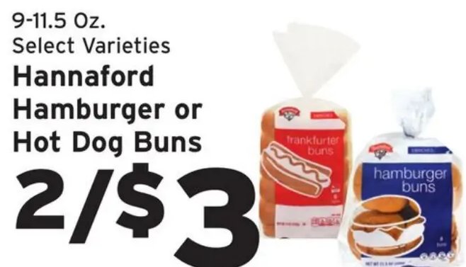 Hannaford Hamburger or Hot Dog Buns