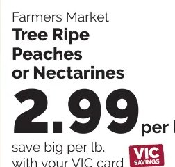 Farmers Market Tree Ripe Peaches or Nectarines