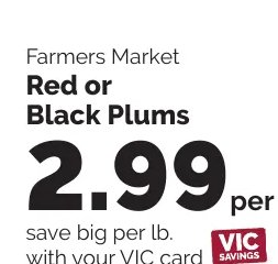 Farmers Market Red or Black Plums