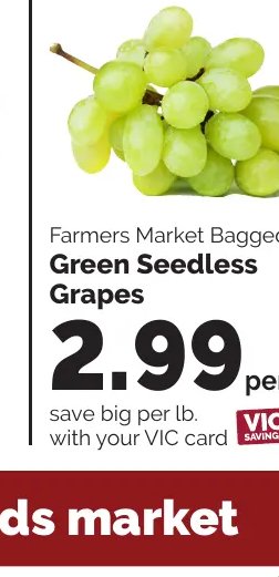 Farmers Market Bagged Green Seedless Grapes