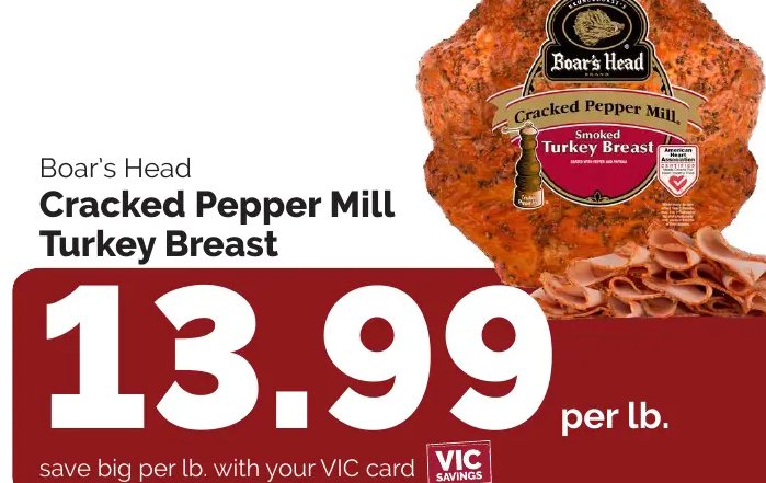 Boar's Head Cracked Pepper Mill Turkey Breast