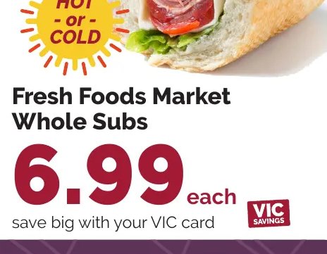 Fresh Foods Market Whole Subs