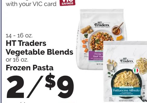 HT Traders Vegetable Blends or Frozen Pasta