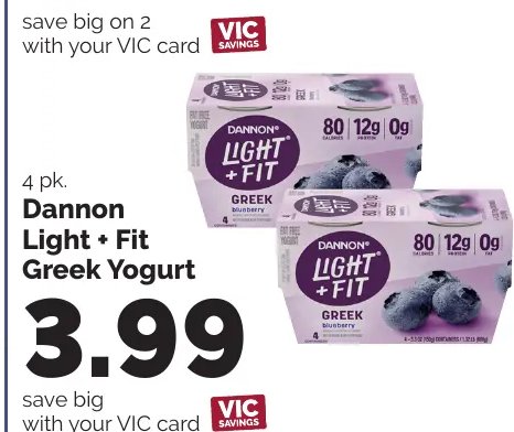 Dannon Light + Fit Greek Yogurt