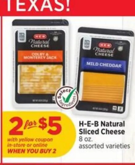 H-E-B Natural Sliced Cheese