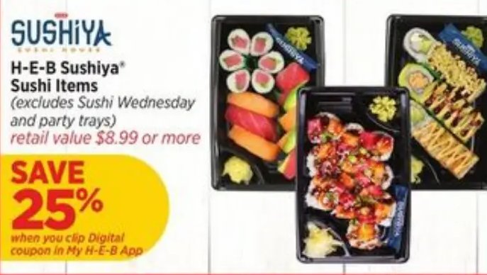 H-E-B Sushiya® Sushi Items