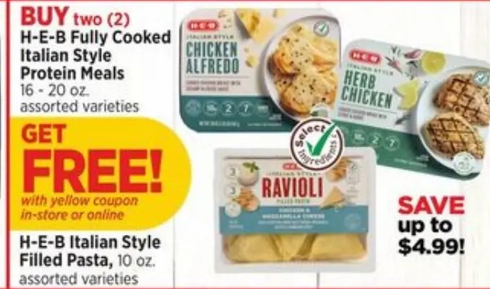 H-E-B Fully Cooked Italian Style Protein Meals