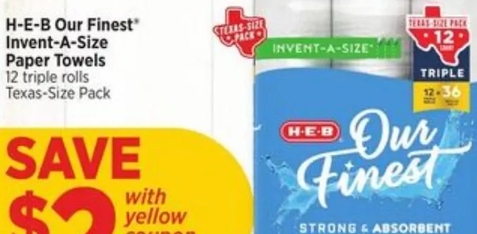 H-E-B Our Finest Invent-A-Size Paper Towels